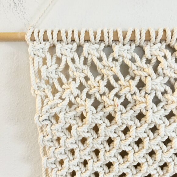 Macrame Wall Hanging Handmade Boho Wood Dowel Tapestry Woven Art Fringe - Picture 5 of 8